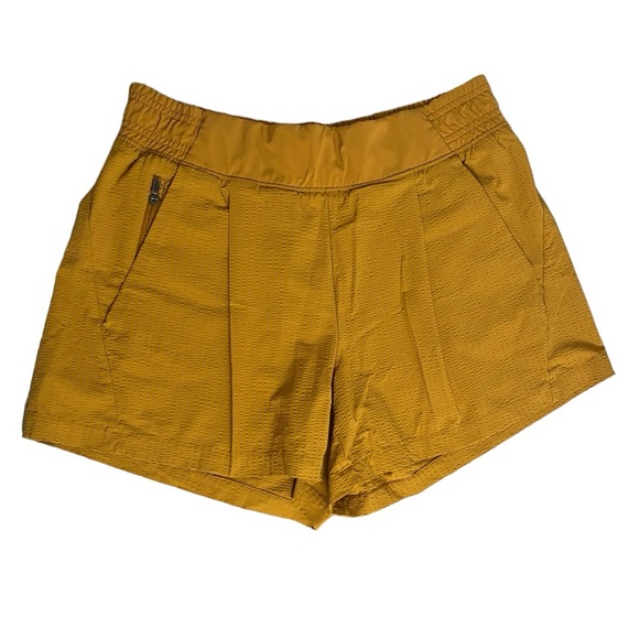Athleta Pants - Athleta Brooklyn Textured Mustard Yellow Shorts